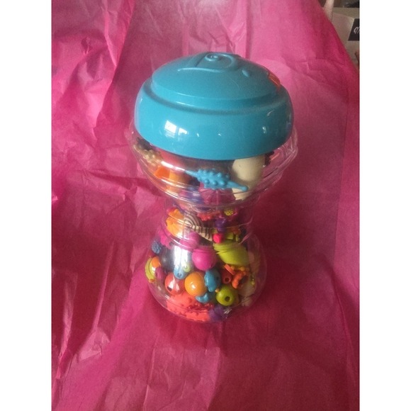 B. Toys Other - B. Toys Pop-Arty! Full jar of Jewelry Making Pop Bead Set in Storage Jar Teal